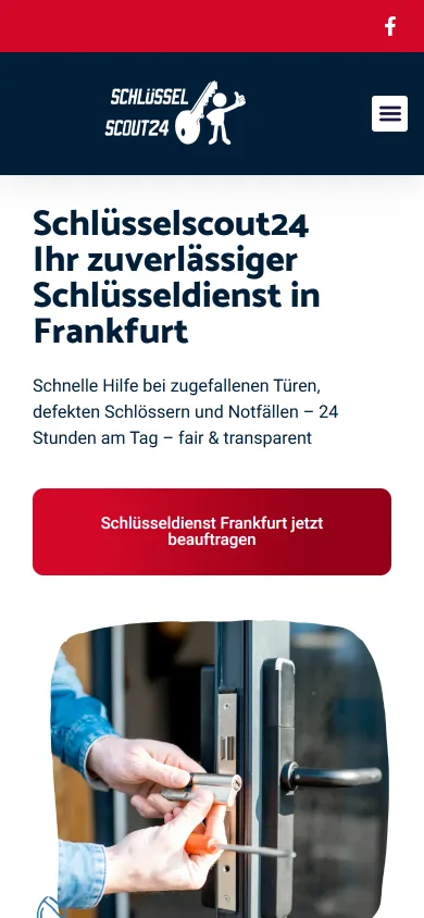 Website von Schlüsselscout24 auf dem Smartphone